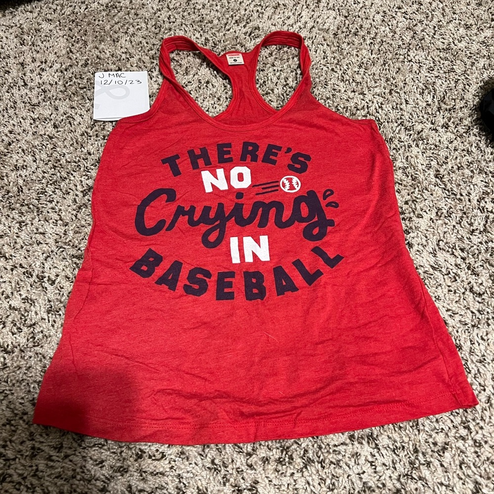 Homage no crying in baseball tank